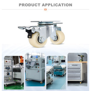 3 Zoll 4 Zoll <span class=keywords><strong>5</strong></span> Zoll PA Nylon Weiß Low Gravity Center <span class=keywords><strong>Caster</strong></span> Stahl rad mit Bremse - Product Image 5