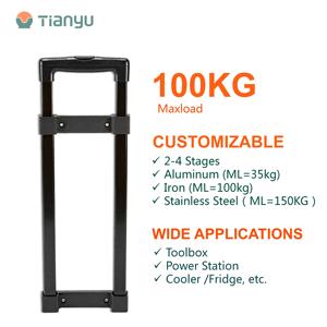 Poignée de chariot télescopique professionnelle réglable à 3 sections, robuste, étanche, en métal, fabriquée en Chine, accessoires de bagages - Product Image 3