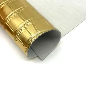 Oro e argento resistente all'usura pelle di coccodrillo similpelle goffratura tessuti sintetici in ecopelle sintetica per borse scarpe