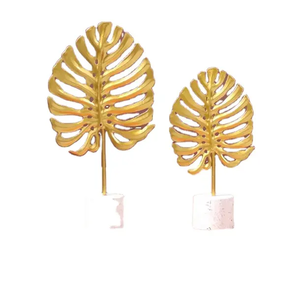 luxury gold iron turtle leaf ornament for wine cabinet porch desktop decoration