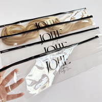 Sac à fermeture éclair en PVC transparent avec logo personnalisé, sac d'emballage en plastique pour extensions de cheveux, pochette zippée mate givrée de haute qualité