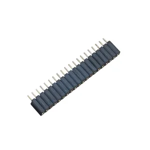 Conector de cabeçote de soquete fêmea, 2.54mm, 20pin, h7, l10, fileira única, 180 graus, reto, com pino redondo