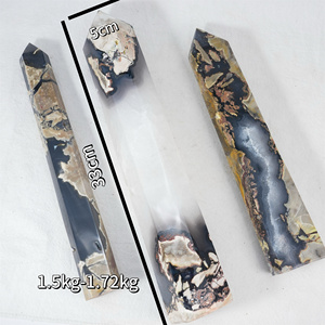 Torre de punta de cristal de ágata volcánica grande, piedras curativas naturales, torre de ágata volcánica, Obelisco, artesanías de cristal - Product Image 2