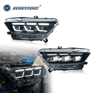 Ensemble de phares LED HCMOTIONZ pour Ford <span class=keywords><strong>Mustang</strong></span> 2015-2017 S550, feux avant avec animation de démarrage, DRL, clignotants séquentiels - Product Image 1