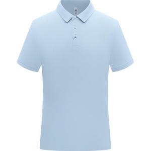 Men's Cotton Polo Shirt Solid Color Short Sleeve Summer Business Workwear Anti Shrink Poplin Fabric - Product Image 4