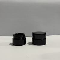 Pot en verre noir brillant 5g pour concentrés, avec logo personnalisé, conteneur vide pour cosmétiques, emballage pour crème visage, pot à herbes et cire YM