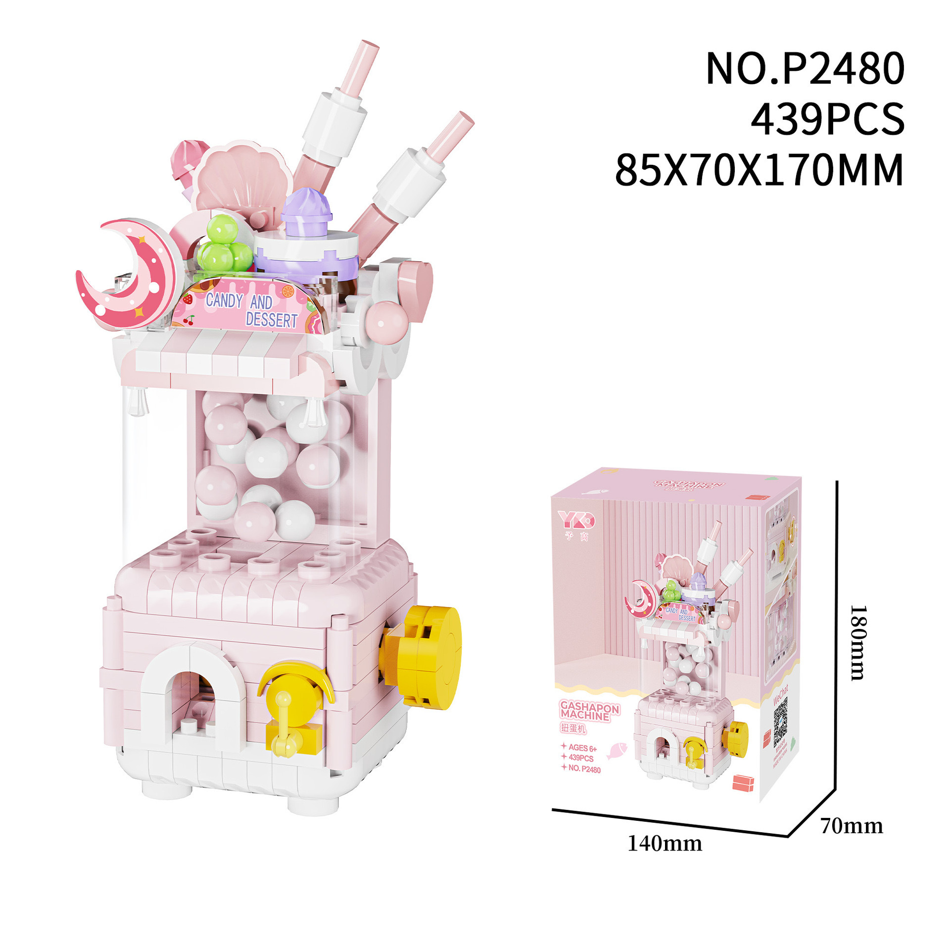 Machine à gashapon lune rose P2440