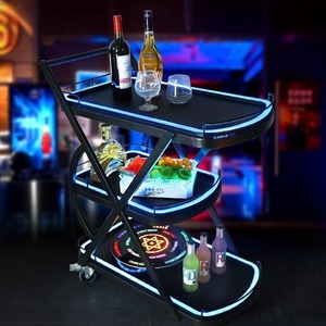 Chariot à boissons avec lumières LED, multifonctionnel, portable, pour bar, KTV, restaurant, usage commercial - Product Image 2