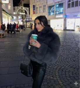 Nuevo diseño moderno de moda de talla grande mullido otoño cálido moda Faux invierno <span class=keywords><strong>se</strong></span>ñoras abrigo de invierno chaqueta de piel para mujer - Product Image 5
