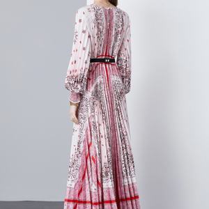 Abito personalizzato da donna con orlo Super grande da <span class=keywords><strong>cento</strong></span> pieghe di fascia alta eleganza Design Cross Border per feste taglie forti lungo fino al pavimento Sexy - Product Image 2