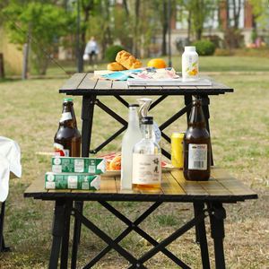 Table de pique-nique pliable portable avec logo personnalisé, prix promotionnel, tables en métal pour le camping, la randonnée, la pêche, les voyages, la plage - Product Image 2