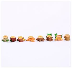 Decorazioni in Resina per Casa delle Bambole, Tronco d'Albero Dipinto a Mano con Succulente e Muschio, Miniature Artistiche Fai-da-Te, Ornamenti e Decorazioni Fatate - Product Image 1