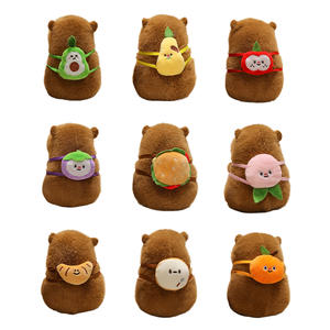 Muñeco de Peluche de Capibara con Gorra de Oso, Súper Suave, de Algodón PP, Pequeño, para Máquinas de Garras de Fiestas y Arcade, Venta al por Mayor - Product Image 2