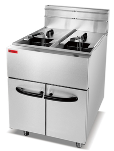 Friteuse professionnelle à gaz double bac avec contrôle de température - Friteuse à gaz sécurisée Campbon.ZH-4GF-2 - Product Image 5