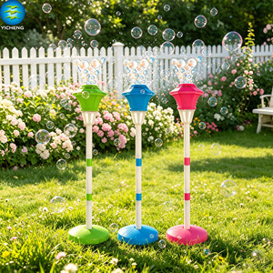 Machine à bulles réglable avec lumière et musique, souffleur de bulles automatique pour l'extérieur, pour enfants, en plastique, pour les fêtes - Product Image 1