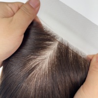 Prêt à expédier – Vente en gros pour salons – Base en soie 4*5 de qualité supérieure – Cheveux humains vierges chinois – Style libre, respirant, sans perte, sans nœuds