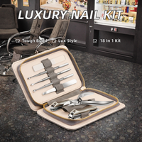 Ensemble de manucure en acier inoxydable de qualité supérieure couleur argent Luxueux 7 en 1 Kit de coupe-ongles professionnel Portable Durable Caractéristiques