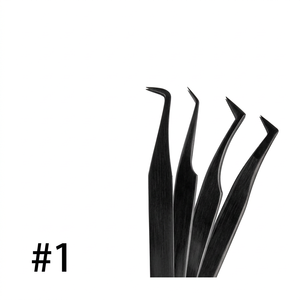 Pinzas de Acero Inoxidable Inclinadas para Pestañas de Volumen de 0.03mm con Aplicador Antimagnético de Marca Privada de Alta Gama y Logotipo Personalizado - Product Image 1
