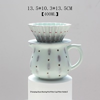 Cafetière et support de filtre à café en céramique peints à la main Tianqing Ziyun, design origami, directement de l'usine