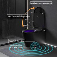 Nouvelle Conception de Toilettes Intelligentes avec Bidet Intégré, Céramique Noire, Auto-Nettoyantes, WC Moderne Monobloc Intelligent pour Salle de Bain Commerciale