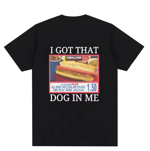Camiseta con Estampado Gráfico de Manga Corta con Estilo, Camiseta Divertida con el Meme de Hot Dog de Kirkland, Camiseta Vintage para Hombre y Mujer - Product Image 1