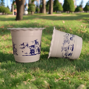 Macetas de Flores BB Landscape con Carácter Fu, de Plástico Ligero, para Plantas Verdes del Hogar, Estilo Tradicional, Moldeadas por Inyección - Product Image 1
