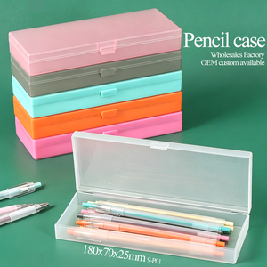 SUNSHING Easy Access Stationery <b>Box</b> Solid Color PP Cases 180mm Plastic Pencil <b>Boxes</b> for Study Supplies and Office Organization - Product Image 1