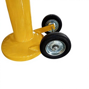 移動式安全ボラード（車輪付き）、セキュリティ警告用鋼管ボラード、可動式駐車場ガードポスト、道路移動式交通障害物 - Product Image 2