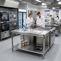 Table de travail de cuisine professionnelle en acier inoxydable avec étagère supérieure pour cuisine centralisée, livraison rapide, prix de gros, approvisionnement en vrac