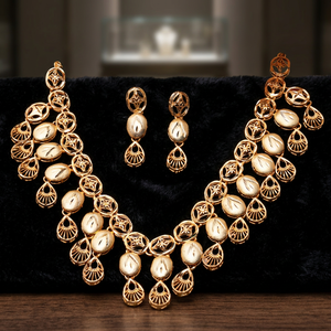 Wholesale 14K 18K 24K Gold Filled Forming Necklaces Set, Fashion Jewelry, Modern Turkish Jewelry Set, Brass Gold Plated Jewelry. - Product Image 3