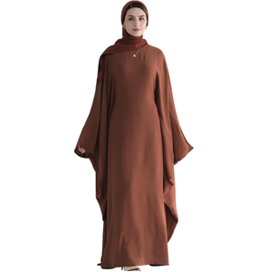 Abito Casual musulmano Abaya da donna con Hijab tradizionale abito da preghiera arabo Batwing Maxi <span class=keywords><strong>stile</strong></span> medio <span class=keywords><strong>orientale</strong></span> ispirato al caftano - Product Image 2
