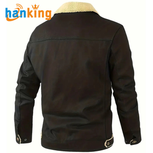 Nouveau Hommes Épais Chaud Vestes Automne Hiver Rembourré Coton Élégant Casual Solide Couleur Coupe-Vent Denim Veste Revers Col Manteau - Product Image 3