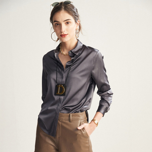<span class=keywords><strong>Camicia</strong></span> all'ingrosso Logo personalizzato camicetta di <span class=keywords><strong>seta</strong></span> bianca camicie a maniche lunghe in <span class=keywords><strong>seta</strong></span> di gelso da <span class=keywords><strong>donna</strong></span> - Product Image 6