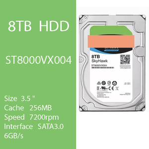 ST8000VX004 8TB 3.5인치 HDD 모니터 스토리지 솔루션 하드 드라이브 24시간 연속 고화질 비디오 녹화 7200RPM 속도 SATA3.0 6GB/s - Product Image 1