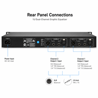 Égaliseur graphique professionnel AOFO 215 1U double 15 bandes, processeur audio stéréo EQ, tension universelle, son actif pour scène et KTV