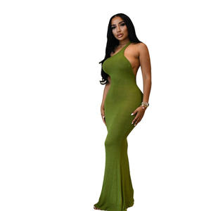 เดรสแม็กซี่เปิดหลังชุดเดรสงานพรอมสำหรับผู้หญิงชุดเดรสแฟชั่นผ่าข้างเปิดไหล่ - Product Image 6