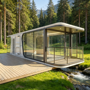 FLKT Maison Capsule Spatiale Panoramique de Luxe, Imperméable et Résistante au Vent, Cabine Mobile Préfabriquée Modulaire pour Glamping et Complexes Hôteliers - Product Image 2