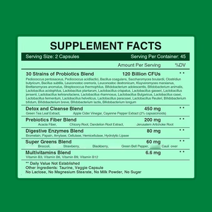 Capsules probiotiques de grande qualité avec 120 Bilion CFU 30 souches suppléments soutiennent les capsules de fonction de désintoxication et de nettoyage - Product Image 6