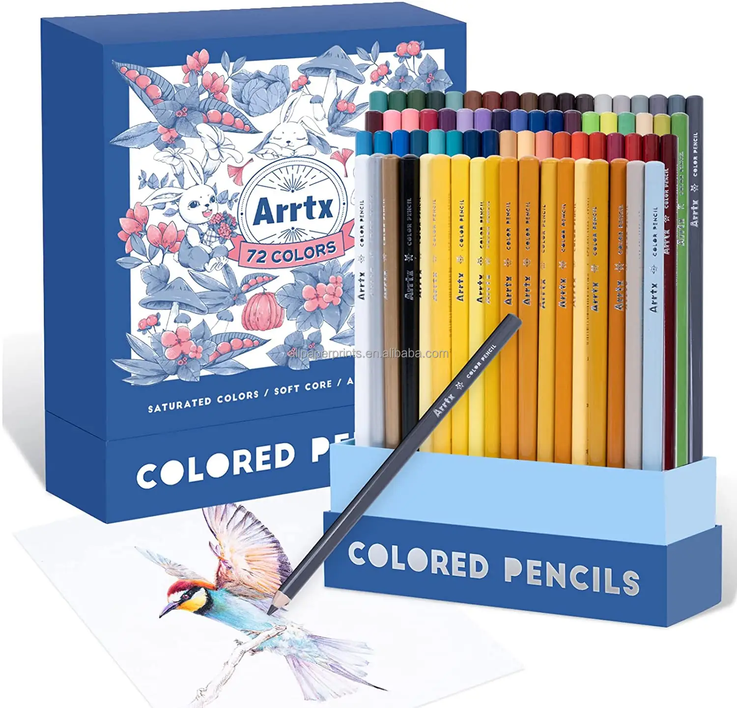 Premium 72 Colored Pencils Set, Soft Core Colored Leads with High lightfastness, Colored Pencils