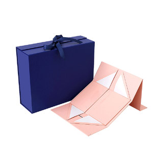 Foldable Magnetic Closure Paper Gift <b>Box</b> with Black Ribbon Custom Wholesale Packaging for Shoes Clothes Beauty Items - Product Image 4