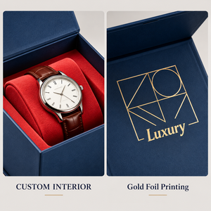Caja de regalo magnética personalizada para reloj, estilo libro, caja de embalaje de papel de lujo para reloj, inserto de terciopelo EVA personalizado, logotipo con estampado en caliente para reloj - Product Image 5