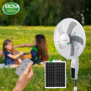 Năng lượng mặt trời + AC Powered bảng có thể sạc lại fan hâm mộ với điều khiển từ xa 4 tốc độ 5000mAh pin lithium 16-inch DC năng lượng mặt trời bảng điều khiển & ánh sáng - Product Image 6