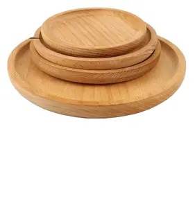 Multi color size fruit bowl wholesale Custom Color Configuration Cork Wooden Eco-friendly Round Fruit Plate