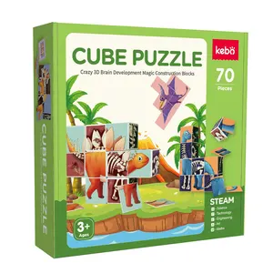 Fabbrica educativa per bambini 2024 di piastrelle per bambini magnetiche blocchi da costruzione puzzle cubo di dinosauro giocattoli magnetici