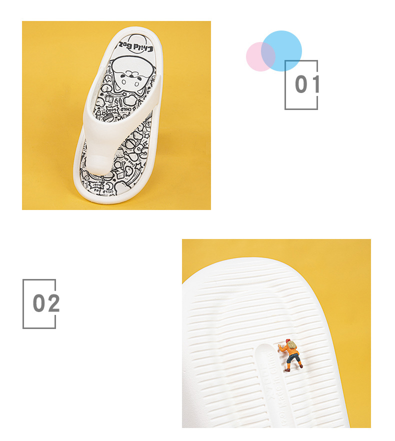 Custom Printed Men Summer Shoes EVA Flip-flops Ladies Shoes Ladies Flip Flop Slippers 3cm Thick Sole