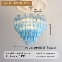 Lustre LED en fer et verre de style moderne français de luxe, hauteur réglable, pour villa, salon, hôtel, lampe suspendue