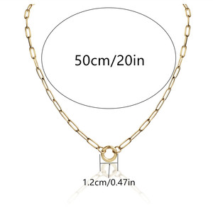 18K金メッキステンレススチール製リンクチェーンネックレス、スプリングリングクラスプ付き、ミニマルユニセックス、無地DIYネックレス、ジュエリー製作に最適 - Product Image 5