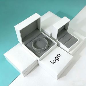 Rectangle Elegant Jewelry Packaging Box for Necklace and Ring Cardboard Leatherette <b>Paper</b> Box with Buckle Closure - Product Image 1