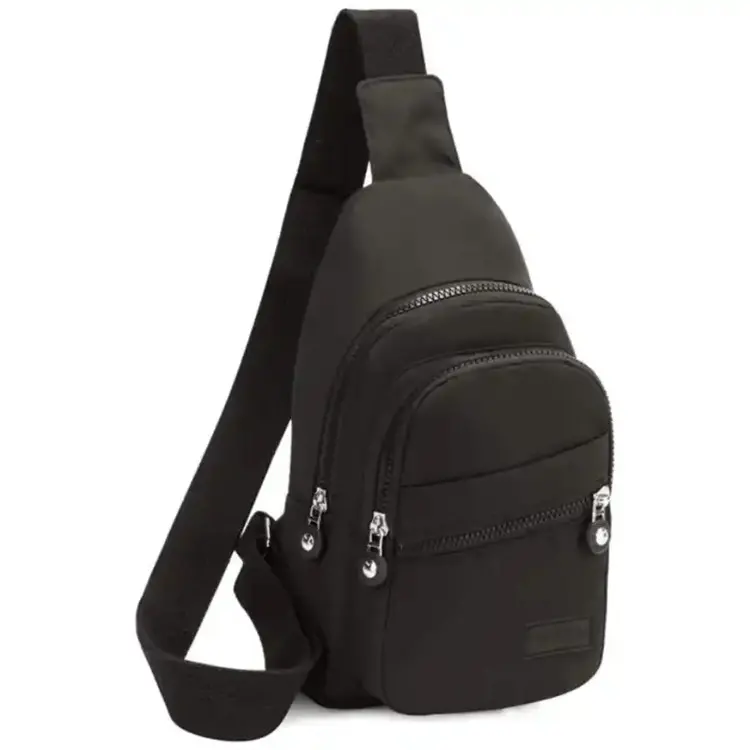 Custom Wholesale Lightweight Waterproof Nylon Multi-layer Shoulder Chest Bag Men Women Crossbody Sling Bags