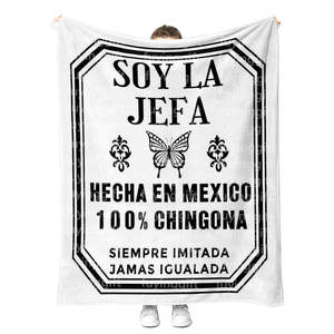 Couverture de soja floue super douce de haute qualité LA <span class=keywords><strong>Patrona</strong></span> couverture personnalisée mexicaine Borracho Chingona Toxica couvertures en flanelle polaire - Product Image 3